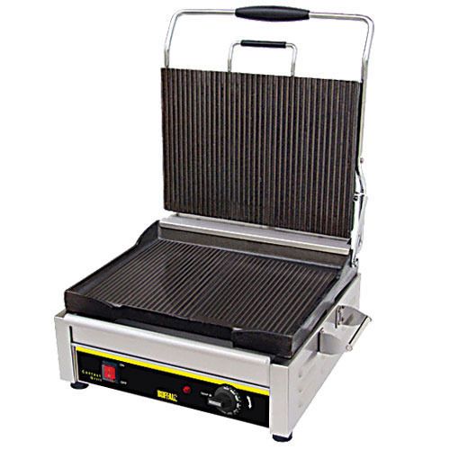 BUFFALO GE043 PANINI GRILL WITH RIBBED PLATES 14.5&#034; X 11&#034;