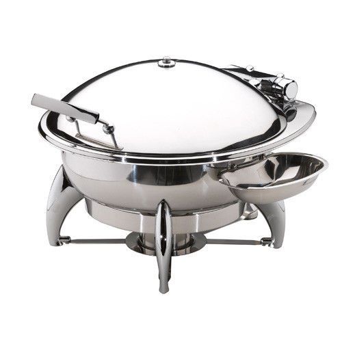 Medium Round Chafing Dish with Stainless Steel Lid, Base and Spoon Holder