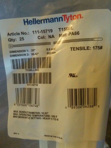 100 Hellerman Tyton 3&#039; heavy duty zip ties