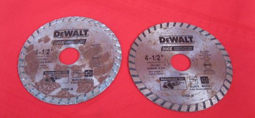 2 Pc Lot DeWalt 4 1/2&#034; Diamond Wet Dry Blade 200X Tool ?