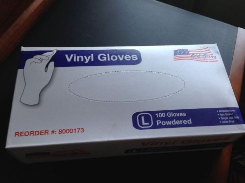 100 Count Vinyl Disposable Gloves Powder Free (Non Latex Nitrile Exam) Size: LG