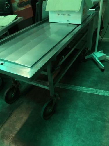 Autopsy Table  Mortuary  Embalming  prop Stainless Shandon Lipshaw w/ elevation