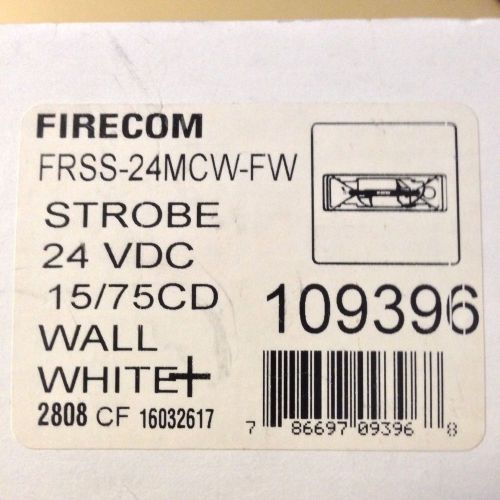 Firecom FRSS-24MCW-FW Fire Alarm Strobe 24V - White - NEW