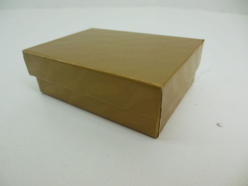 200 JEWELRY BOXES GIFT #32 GOLD W/ BLACK FELT RING SLOT 3 1/16&#034; X 2 1/8&#034; x 1&#034;