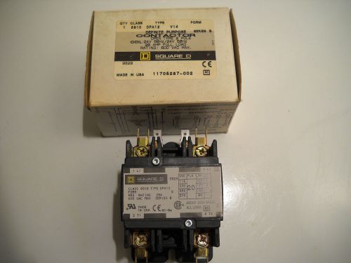 Square d 8910 dpa12 v14 contactor 2 pole 20a 600v 24v coil new in box for sale