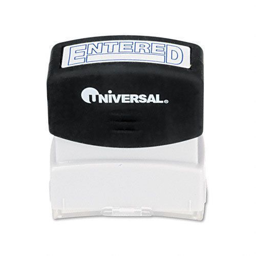 Universal Pre-Inked/Re-Inkable Message Stamp, ENTERED - BLUE - 10052