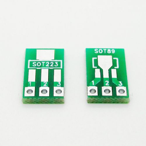 10Pcs Double-Side SMD SOT223 SOT89 to DIP SIP3 Adapter PCB Board Converter