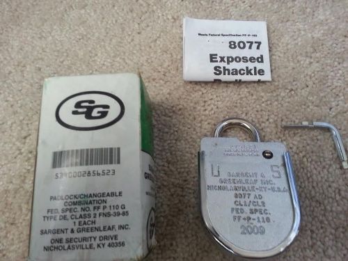 SARGENT &amp; GREENLEAF MODEL 8077 COMBINATION PADLOCK WITH CHANGE KEY