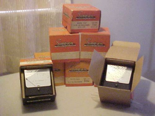 SIMPSON METERS LOT OF 8.PC&#039;S NEW.DC MILLIAMP METERS 0 TO 20 AND 0 TO 5