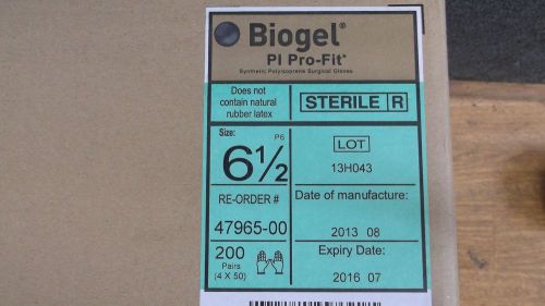 One case 200 pair biogel-pi-pro-fit-synthetic-surgical-glove size 6.5 4 boxes 50 for sale