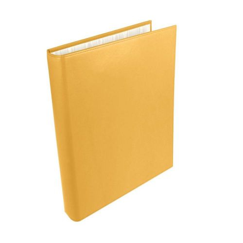LUCRIN - Simple A4 binder - Smooth Cow Leather - Yellow