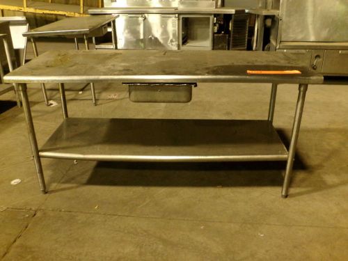 Stainless steel prep table with convenient drawer under counter and under shelf for sale