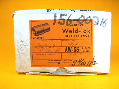 Parker Weld-Lok -  12-3/4 AW-SS -  316 SS Adapter, 3/4&#034; (Box of 5)