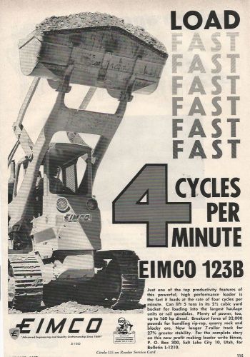 1962 EIMCO Model 123B bucket loader ad, nicd ad