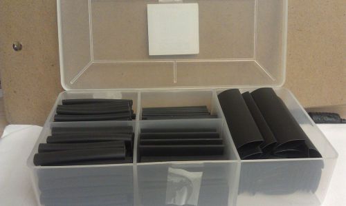 180 piece heat shrink tubing kit - 2:1 polyolefin (all black) - buyheatshrink for sale