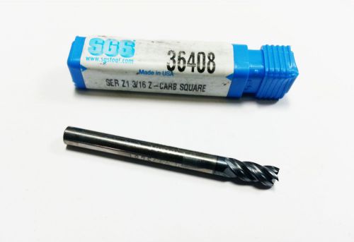 3/16&#034; SGS Z-Carb Carbide TIALN Coated 4 Flute End Mills 36408 (N 917)