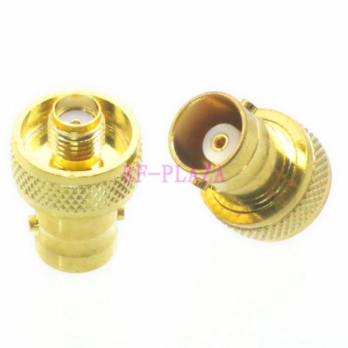 Adapter BNC female jack to SMA female jack Gold plated straight RF COAXIAL
