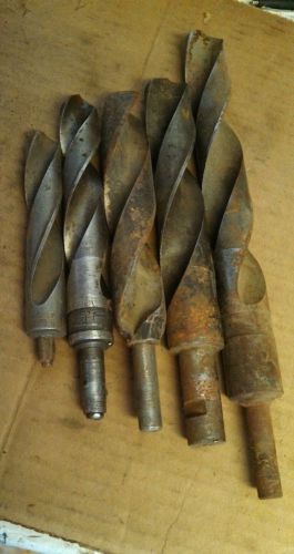 Vintage Lot of 5  High Speed Drill Press Bits Assort. Sizes &amp; Brands
