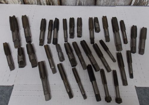 LOT OF 33 ASSORTED SIZES TAPS MACHINEST TOOLS GREENFIELD BUTTERFIELD COLUMBIA