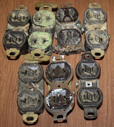 Lot of 7 Used, Antique Electrical Outlets