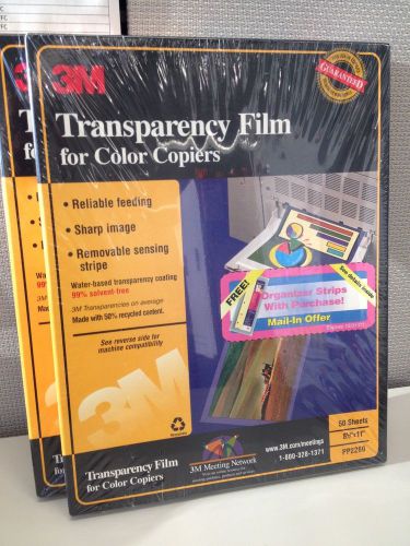 3M PP2260 Transparency Film for Color Copiers 2 Boxes - 100 sheets - SEALED