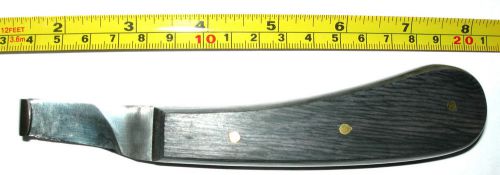 Right Hand Wide Blade Hoof Knife, Stainless Steel, Hand Crafted, Polished Handle