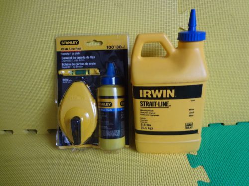 IRWIN STRAIT-LINE Marking Chalk Refill 2.5 Lb Blue -Line Reel &amp; Chalk 100&#039; 1-Oz