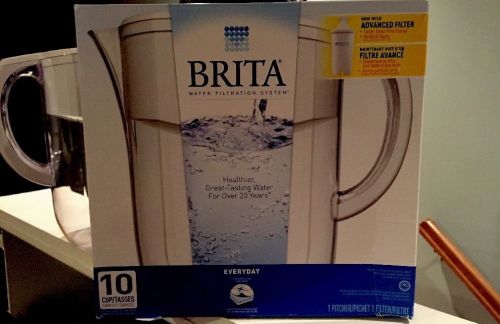Brita 10-Cup Everyday Clean Water Filter Pitcher Pure Fast Shipping