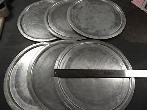 6 SIX  X 12 INCH 12&#034; PIZZA PAN ALUMINUM COMMERCIAL GAUGE Grade 13&#034; Used Pans