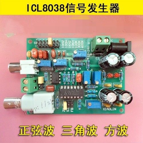 Icl8038 dds signal generator sine square triangle wave + bnc cable + test clip for sale