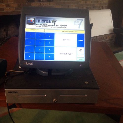 Micros Workstation 5 - POS Touch Terminal w/Stand And Cash Drawer