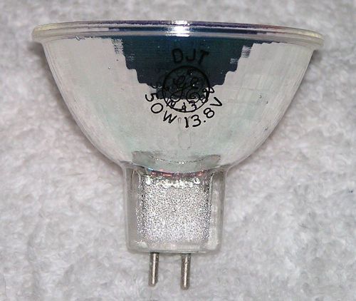 General Electric DJT 50 Watt 13.8 Volt Microfilm Halogen Lamp Bulb - New