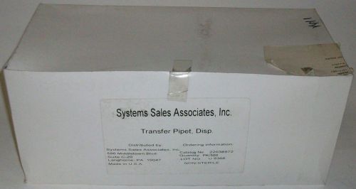 Systems Sales Associates Disposable Transfer Pipets 22038972 500-Pack NIB