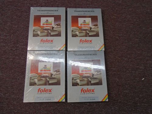 nos new old stock 4 packs of  FOLEX T-17 Clear Transparencies 100 sheets/pack