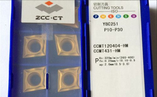 NEW In Box ZCCCT CCMT120404-HM YBC251 CCMT431-HM Carbide Inserts 10PCS/Box
