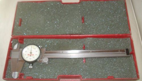 Starrett no. 120a-6 dial caliper 6 inch w/ fitted plastic case  round tips for sale