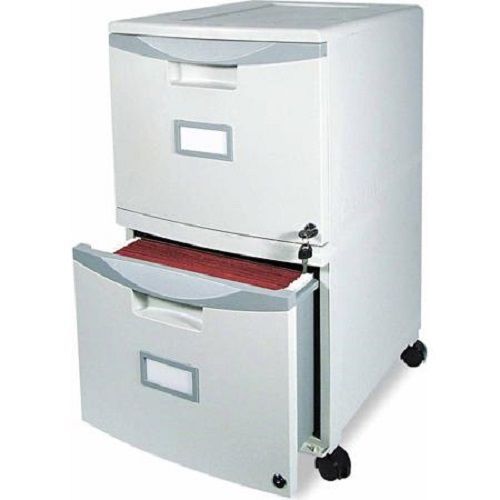 Storex 2-drawer mobile filing cabinet, grey, used for sale