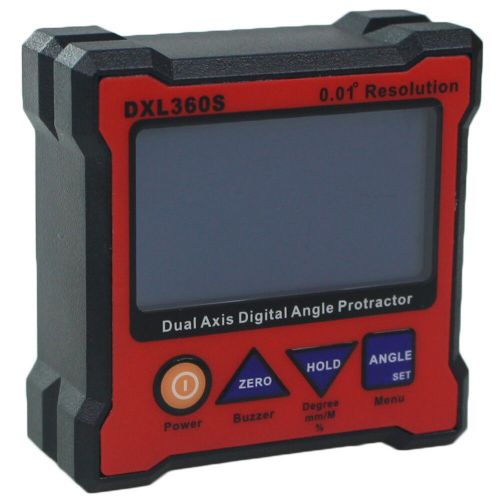 New DXL360S Digital Protractor Inclinometer Dual Axis Level Box 0.01° resolution