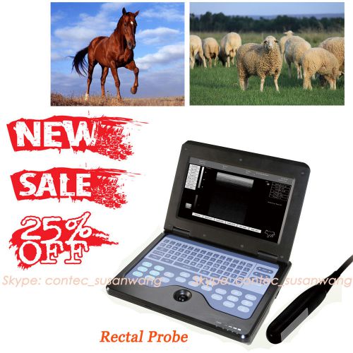 Promotion Veterinary Laptop Ultrasound Scanner with 6.5MHZ Rectal Probe+ CASE