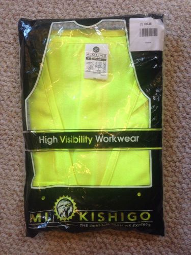 Saftey Mesh Vest Lime Green ML Kishigo High Visibility Workwear Size Medium