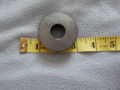 2 Large Strong Black Dics Ferrite Donut Magnets 2 1/4&#034; x 1/2&#034; thick 7/8&#034; hole