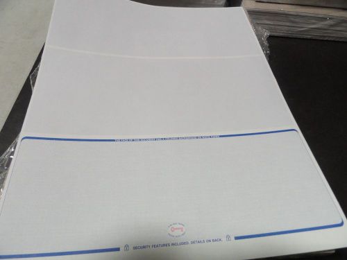 Blank Check Paper 8 1/2&#034; x 11&#034; Security Check on Bottom Paper, Void Blue