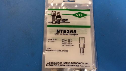 (1 PC) NTE265, ECG265, SK3860, Silicon NPN Transistor, Power Darlington