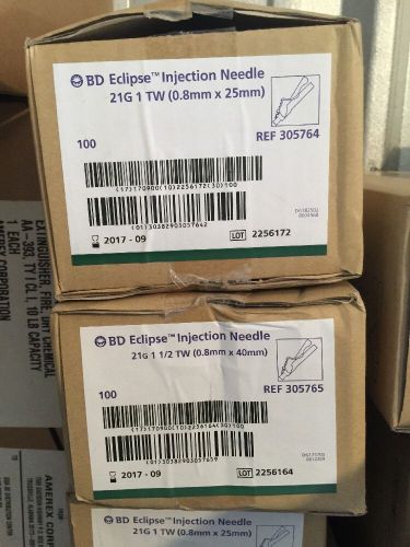BD ECLIPSE 305764 LOT OF 100  21G X 1 Tw (0.8mm+25mm)