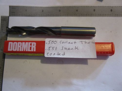 new dormer solid carbide 1/2&#034; drill.coolant thru.coated.