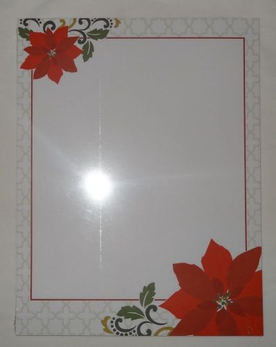 Computer Printer Copier paper 25 sheets Holiday Stationary Poinsettia Christmas