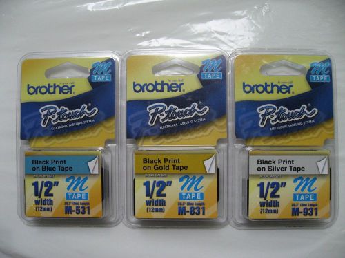 Brother P-Touch 1/2&#034; Tape M531 ,M-831 ,M-931