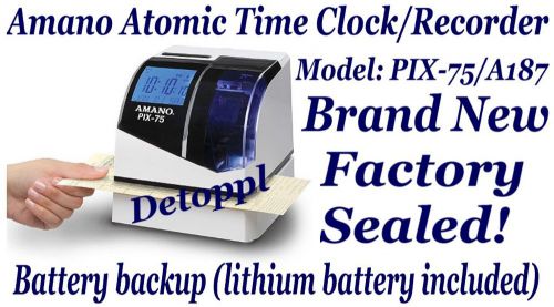 Amano Atomic Time Clock Recorder PIX-75/A187 Battery Backup New Factory Sealed