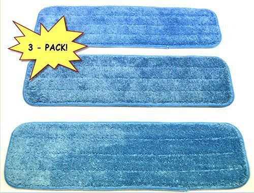 Microfiber dry &amp; wet mop pads 3-pack 18&#034; commercial washable for sale