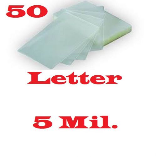50 Letter Size Laminating Laminator,  Pouches Sheets 5 Mil 9 x 11-1/2